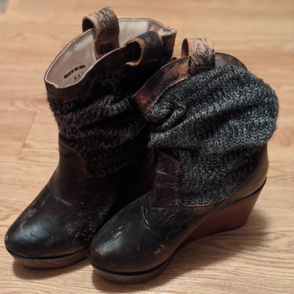 Bed Stu Distressed Slouch Ankle Boots